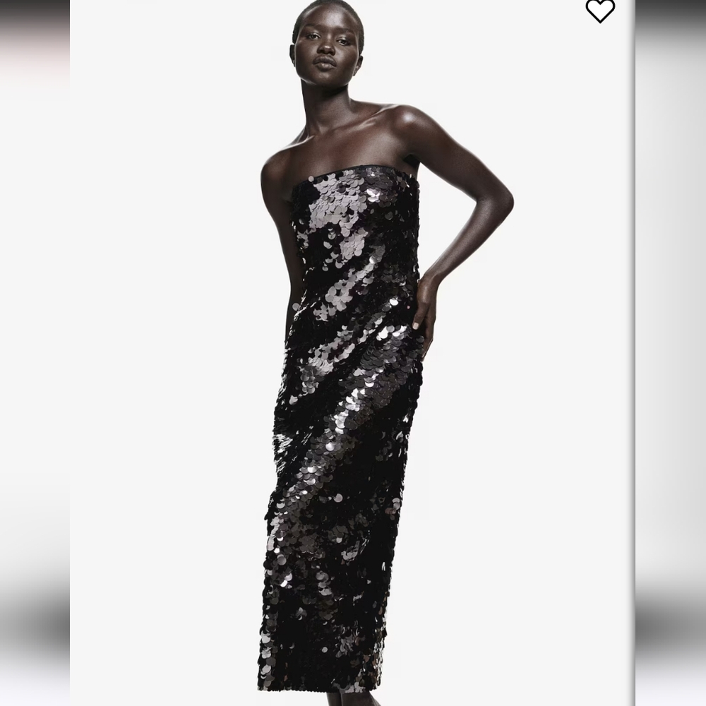 H&M Elegant Black Sequin Skirt